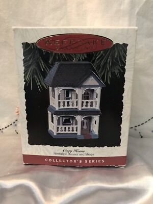 Cozy Home 1993 Nostalgic Houses & Shops Hallmark Keepsake Ornament CUTE in box!-image