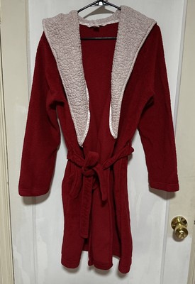 Victoria's Secret Red Soft Cozy Soft Plush Robe Heart Logo M/L-image