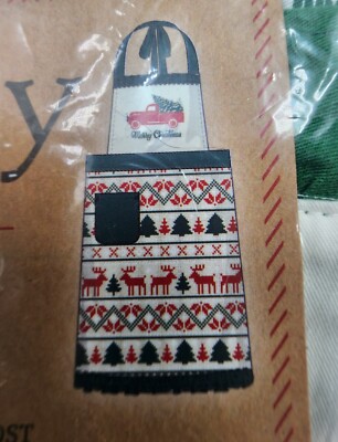 Vintage Style Farmhouse CHRISTMAS Apron * Ruffle Style Cotton NWT NEW! 28