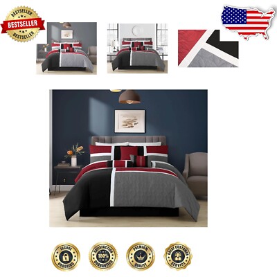 Contemporary California King 7-Piece Comforter Set - Soft Microfiber Luxury-image