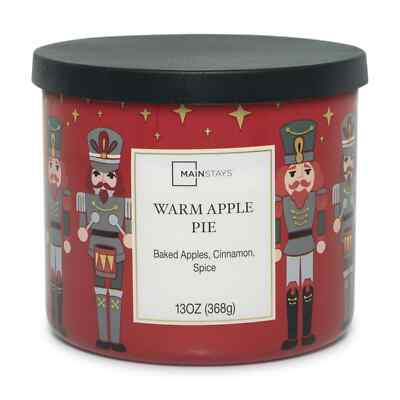 2-Pack Mainstays Scented 3-Wick Jar Candle, Warm Apple Pie, 13 oz. Nutcracker-image