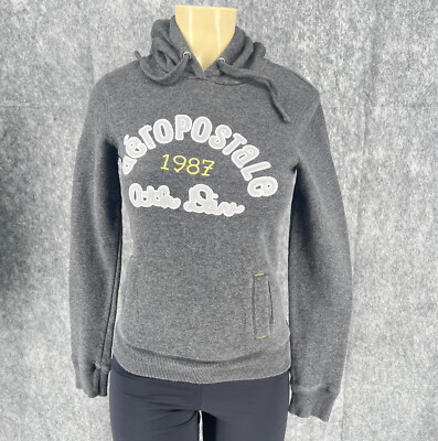 Aeropostale Women Long Sleeve Casual Comfortable Winter Grey Hoodie Sweatshirt S-image