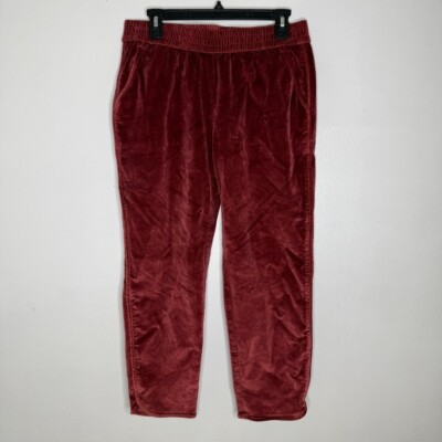 Madewell M Velour Lounge Pants Dusty Rose Soft Pull On Stretch Cozy Maroon-image