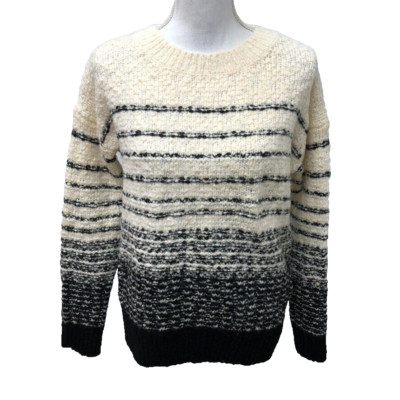 Vince Wool Sweater Jumper Womens Small Black Stripe Thick Cozy Comfort Timeless-image