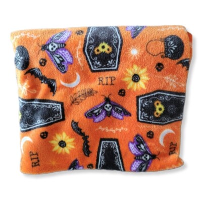 HALLOWEEN Blanket Throw Orange Multicolor Fleece Soft Warm Cozy Large  58 x 49-image