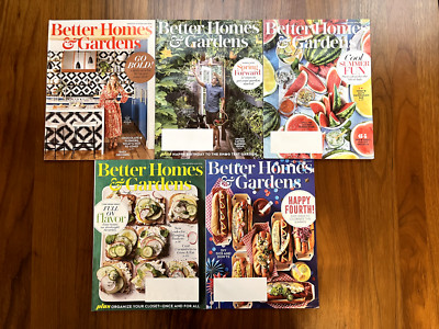 Lot of 5 - Better Homes & Gardens Magazine 2018-2019 Recipes Decorating-image