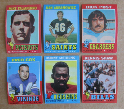 1971 TOPPS FOOTBALL CARD SINGLES COMPLETE YOUR SET U-PICK CHOOSE UPDATED 5/26-image