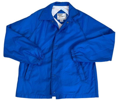 Vintage Eagles Ridge Sport Windbreaker Jacket Size M Blue Button Snap Russia-image