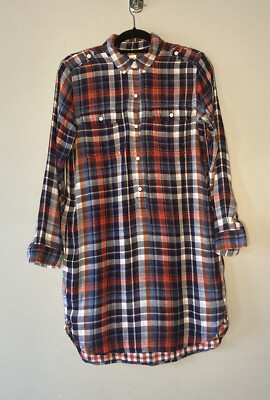 Gap Flannel plaid Dress XS Cozy Comfort Pockets-image