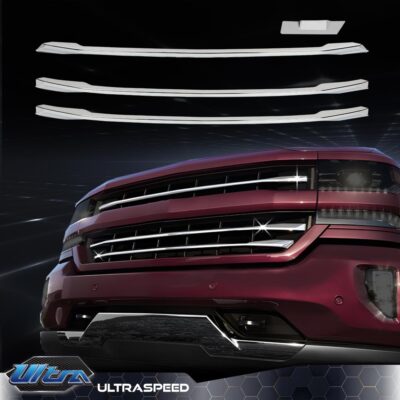 Fit For 2016-2018 Chevy Silverado 1500 Chrome Snap On Grille Overlay Grill Cover-image