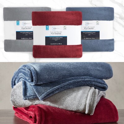 Mainstays Solid Plush Blanket, King Size-image