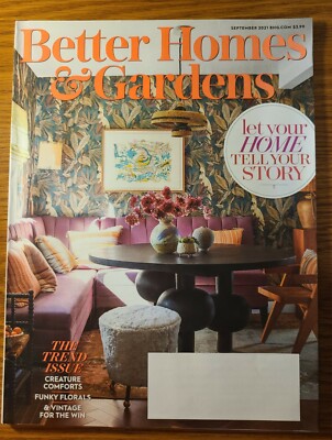 Better Homes & Gardens September 2021 Vintage Let Your Home Tell The Story -image