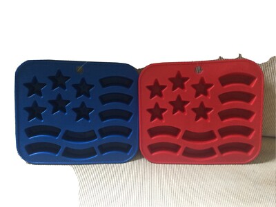 USA Flag Novelty Ice Cube - Ice Mold Tray - 15 Mold Tray - Blue&Red- Main Stays-image