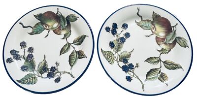 VINTAGE PIER 1 MACINTOSH ENGLAND ANGELTERRE Fruit Salad Plates Set of 2-image