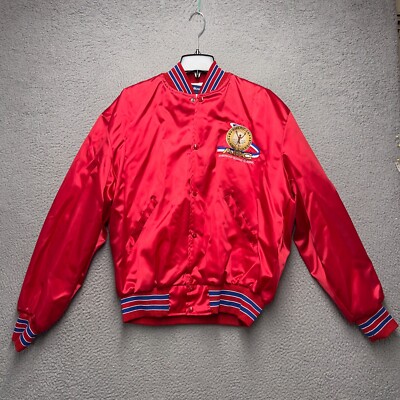 American Boxing Classic Satin Jacket Men XL Red Holloway  Snap Vintage Lined 90s-image