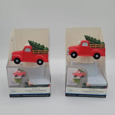 2 Red Truck Fragrance Oil Diffuser Plug-in Christmas Mainstays Home Scent-image