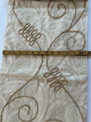 Pier 1 Imports Paisley Embellished Twine Cotton Linen Blend Table Runner Rustic-image