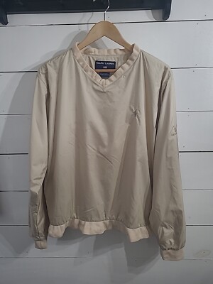 Polo Ralph Lauren Jacket Mens Large Golf Pullover Wind Rain Coat Pony Vintage L-image