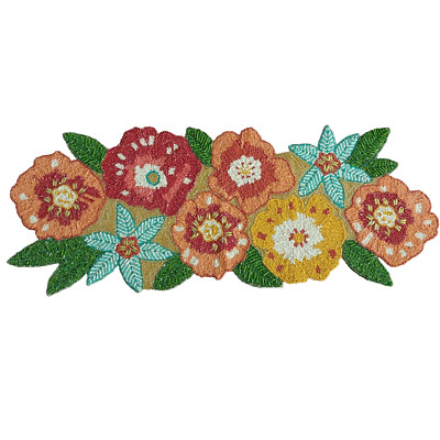 Beaded Table Runner Spring Fall Easter Mothers Day Floral 34