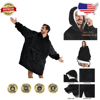 Oversized Sherpa Blanket Hoodie with Giant Pocket for Ultimate Cozy Comfort-image