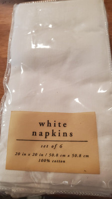 Pier 1 Imports 100% Cotton Cloth Napkins (6) white 20