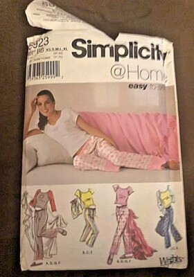 Simplicity 5923 Misses Pajamas Slippers Cozy Comfort SZ XS-XL FF-image