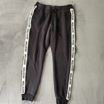Hollister Womens Size M Black Sweatpants Athletic Joggers Cozy Logo Detail -image