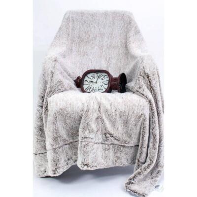 AC Pacific Throw Blanket and Back Fleece Luxurious Faux Fur Cozy Touch in Grey-image