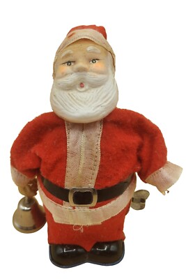 Vintage 1950's Wind-Up Santa Claus Made in Japan WORKS, SEE VIDEO!!-image
