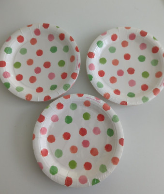 24 Pier One 1 Paper Plates Salad dessert  CONFETTI  Polka Dots  7