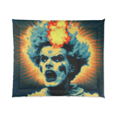 King Size Comforter Haunted House Clown Scary Horror Halloween Insane Metal Band-image