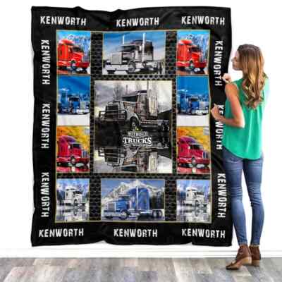 Kenworth Trucks Blanket – Cozy Fleece & Sherpa Throw for Truck Lovers and Fans-image