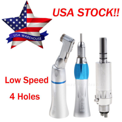 Dental Slow Low Speed Handpiece Contra Angle Straight Air Motor 2/4H NSK Style-image