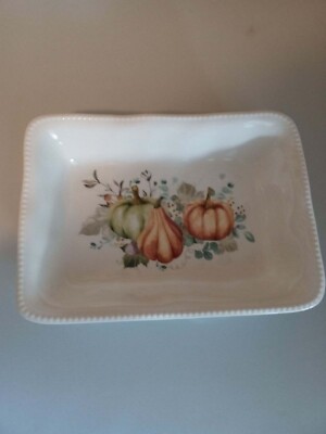 Pier 1 Imports Fall Harvest Pumpkin design ovenware baking casserole dish 12x9