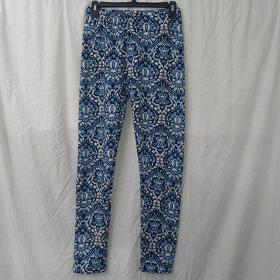 Just Cozy Lined Blue White Print Leggings One Size Fits Most 0-12-image