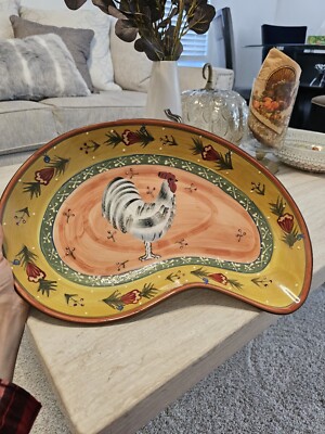 Jay Import Kidney Shape Bowl Large Rooster Design 14