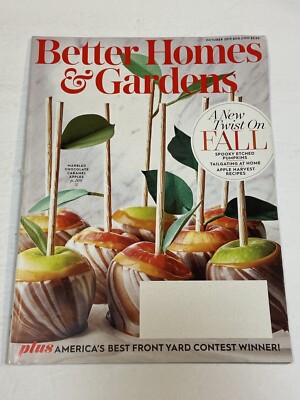 Better Homes Gardens Magazine Oct2019 Twist Fall Marbled Chocolate Carmel Apples-image