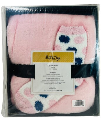 Soft & Cozy Company Throw Blanket & Pair of Socks 