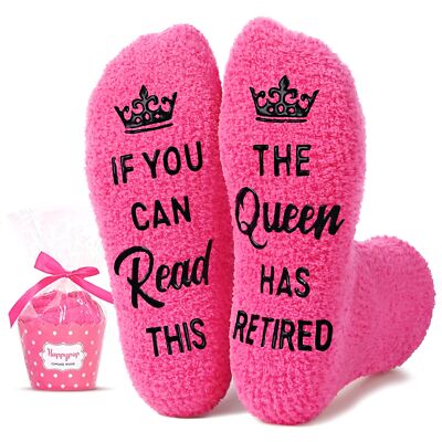 Fuzzy Socks for Women Retirement Queen Gift Cozy Fluffy Retirement Gift Socks-image