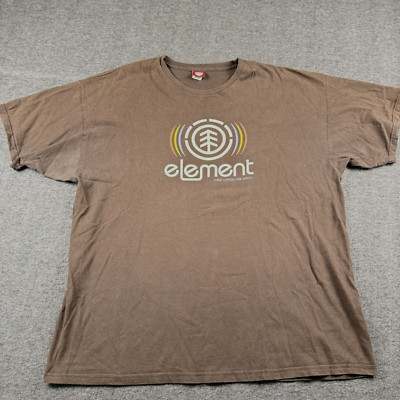 Vintage Element Shirt Mens 2XL Brown Skateboard Wind Water Fire Y2K Made USA-image