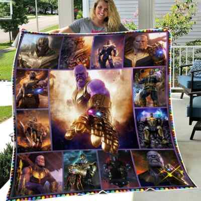 Mad Titan Thanos Fleece Blanket – Cozy Marvel Villain Throw for Fans and Gifts-image