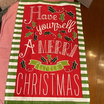 Christmas Tea Towel DII Have Yourself A Merry Little Christmas Green Res White-image