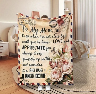 To Mom Floral Printal Soft And Cozy Sentimental Blanket-image