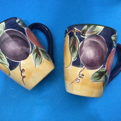 Amelia Ironstone Colormate Fruit Design Coffee Mugs Set Of 2 Pier One Imports-image