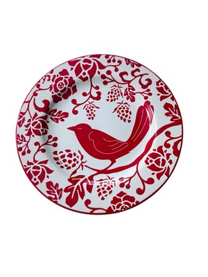 Pier 1 Red Bird Salad Dessert Plate Stoneware 8.25