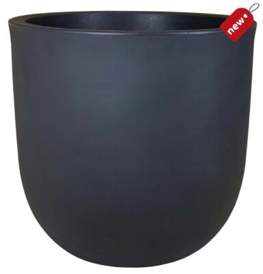 Better Homes & Gardens 18in Mosswood Resin Planter, Matte Black-image