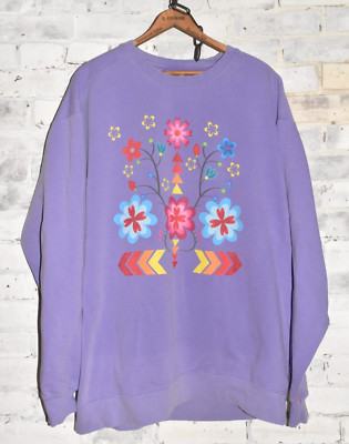 Color Comforts Super Soft Abstract Floral Spring Oversized Cozy Sweatshirt XL-image