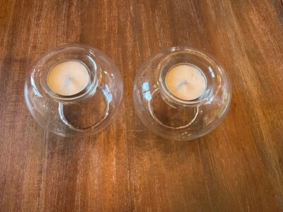 Pier 1 Imports Handblown Glass Bubble Tea Lite Candle Holders-image