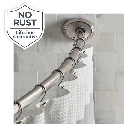Better Homes & Gardens Dual Mount No Rust 50” to 72” Adjustable Curved-image