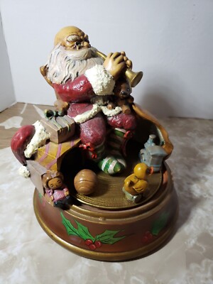 Vintage Ceramic Santa Christmas Wind Musical BEAUTIFUL -image